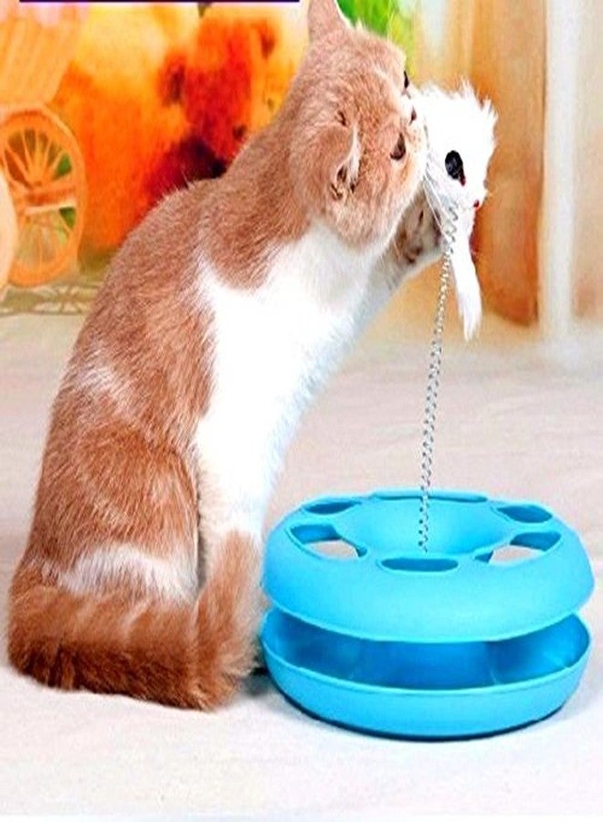 THE DDS STORE Cat Turntable Toys Cat Moving Mouse Spring Play Ball Bell Toy Interactive Cat Toys - Image 1
